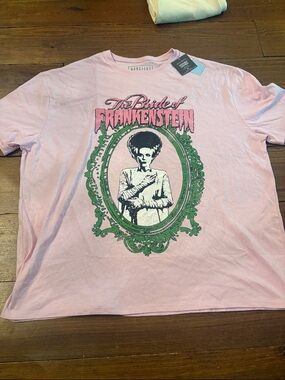 Grayson Threads Pink Bride of Frankenstein Graphic Tee with Green Frame